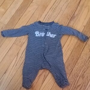 Carter's Navy Striped Footie